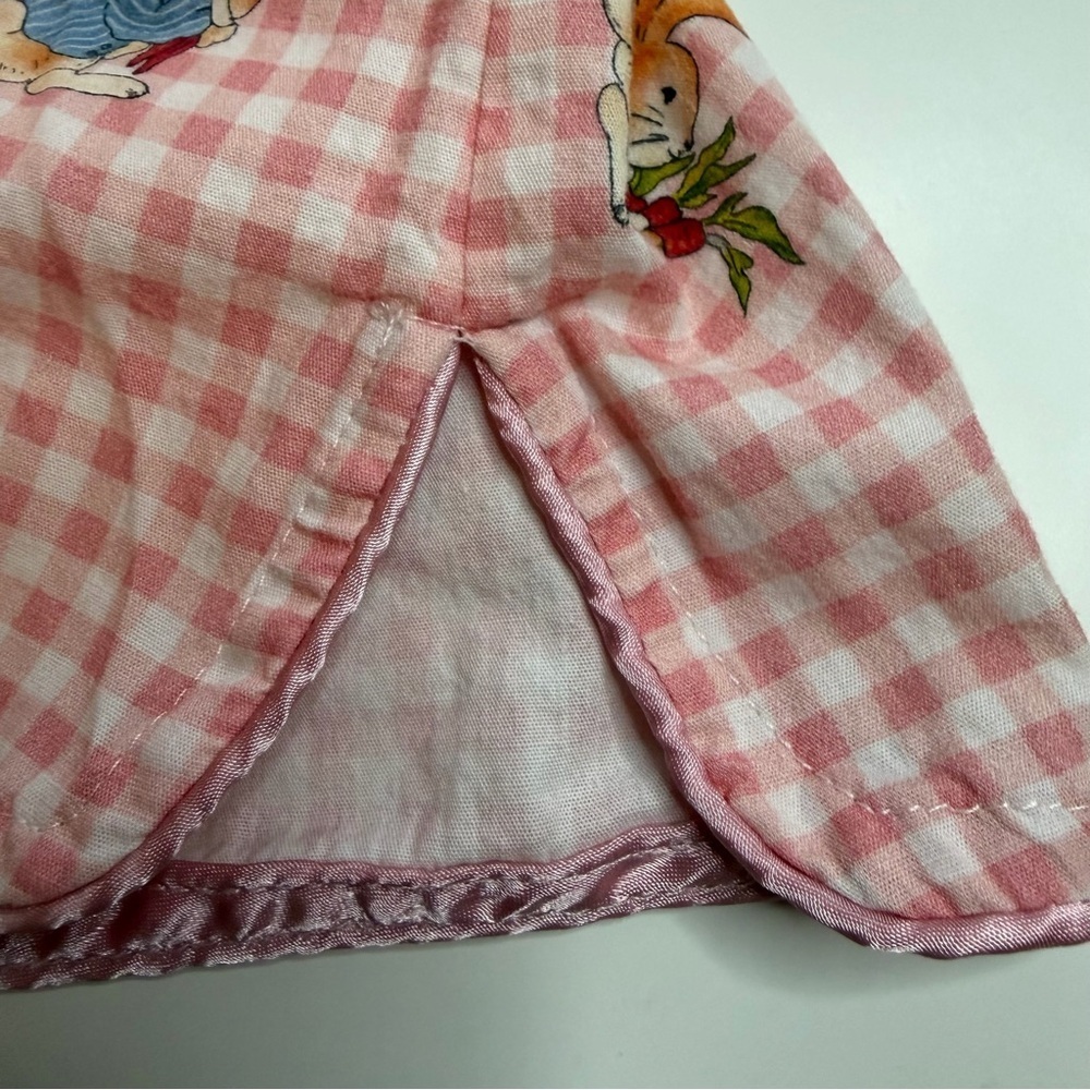 Pink Gingham Kids Dress with Peter Rabbit Motif Easter - Picture 5 of 7